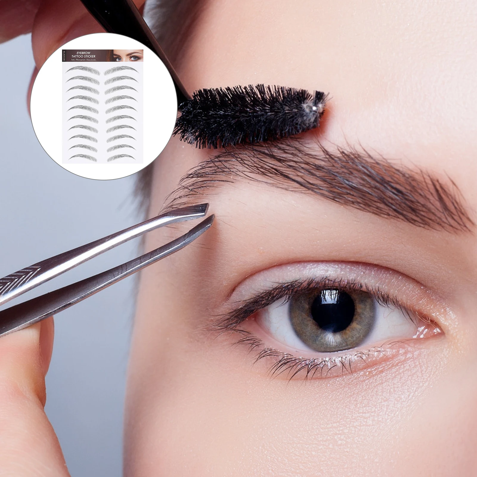 

Waterproof Eyebrow Stickers 12 Sheets Artificial Disposable Makeup Shaper Transfer Temporary Man Eyebrow Tool Stencils Long