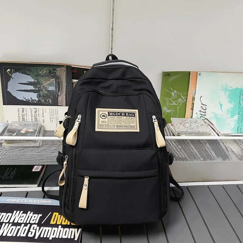 Large Capacity Vintage School Backpack - Durable Student College Bag, Minimalist Commuter Rucksack for Daily Use