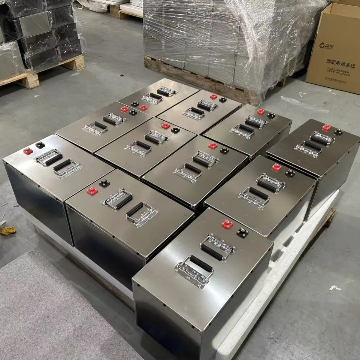 Solar Street Light Monitoring Lithium Iron Phosphate Battery 12.8V400AH Stainless Steel Shell Photovoltaic Energy Storage