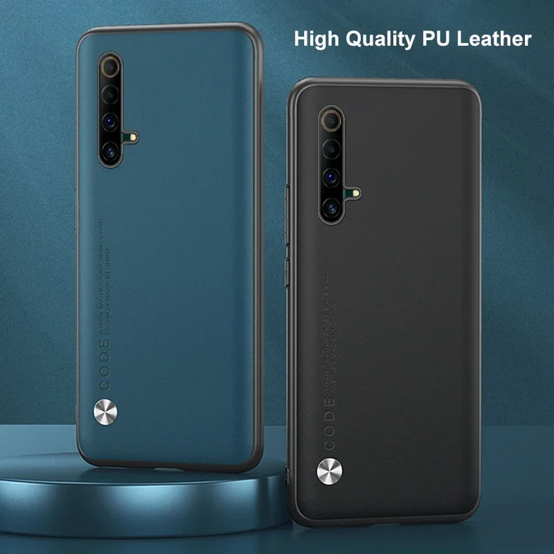 Luxury PU Leather Case For Realme X3 SuperZoom Matte Cover Silicone Shockproof Protection Phone Case For Realme X50 Pro 5G Coque