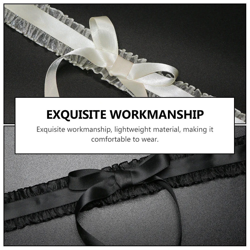 

2Pcs Vintage Lace Bowknot Neck Bands Lightweight Comfortable Chokers Perfect for Party Club Daily Wear Girl Neck Band