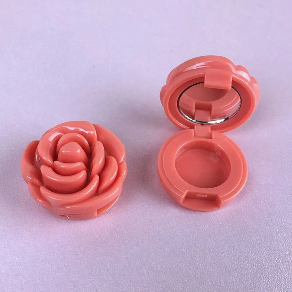 Kleine spiegel oogschaduwcontainer 3D Rose oogschaduwfles Lege hervulbare oogschaduwpot Compacte hervulbare fles