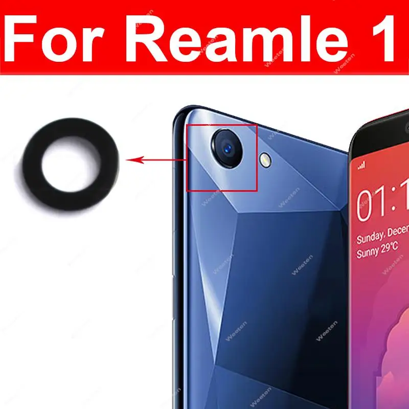 For Realme 1 2 3 5 Pro 3i 5i 5S Back Main Camera Lens Galss Rear Glass Lens with Sticker Replacement