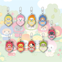 Kpop ZB1 ZEROBASEONE Cartoon Fruit Acrylic Keychains Backpack Pendants Keyrings PARKGUNWOOK Ricky ZHANGHAO Fans Gifts Collection