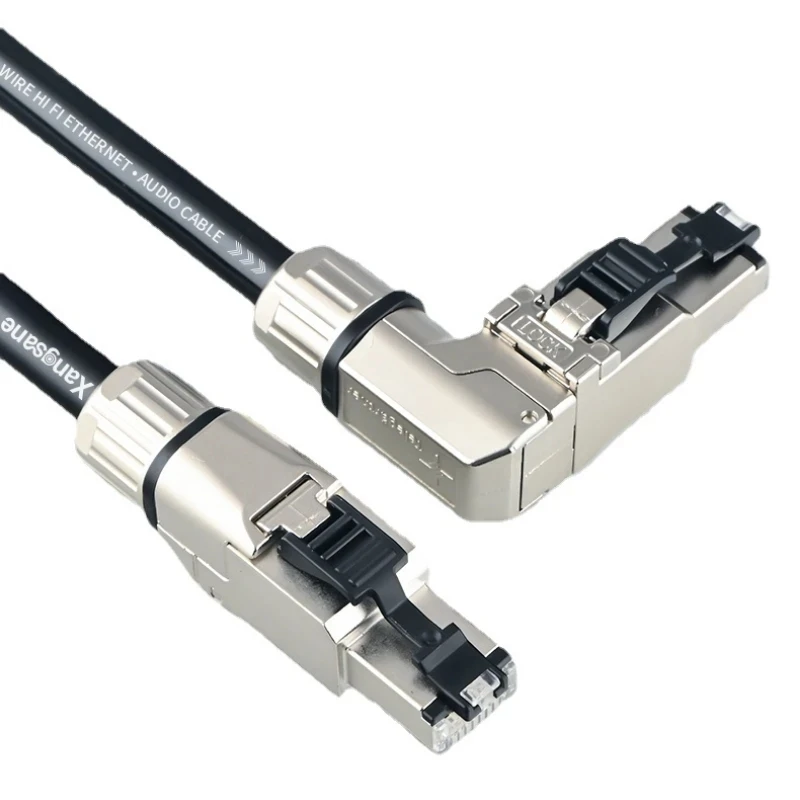 Hi-end Sterling Silver CAT 8 kabel sieciowy 10 gigabitowa prędkość 40 gb/s 2000MHz HiFi Audio RJ45 Ethernet Line