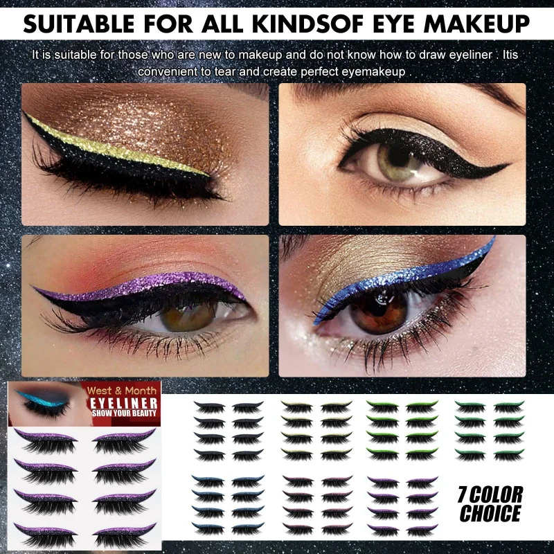 

West&Month European American Four-Piece Eyelash Eyeliner Set with Self-Adhesive Gel Strip False Eyelashes for Enhanced Eye Makeu