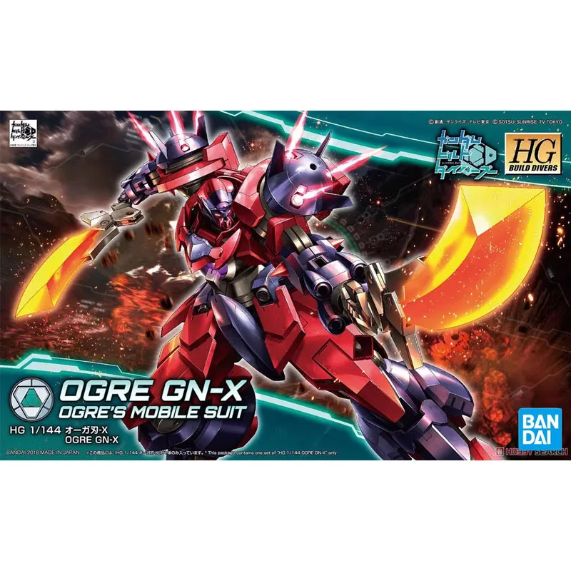 Bandai HG 1/144 Ogre GN-X Action Figures Ogre's Mobile Suit Gunpla Gundam Assembled Model Toys for Boys Collection Gifts