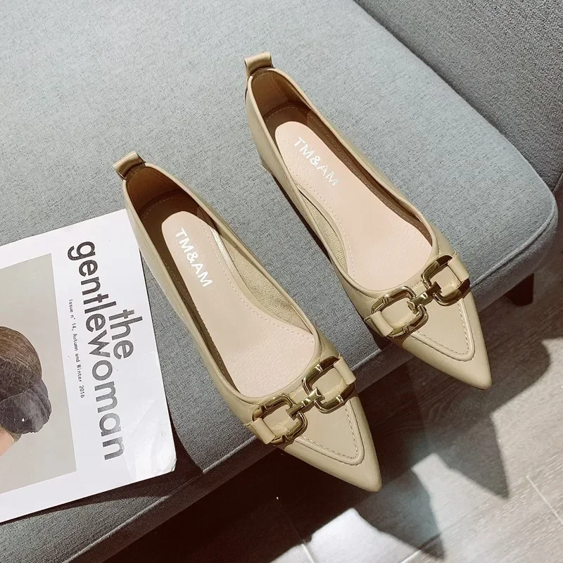 Pointed Toe Flats Shoes for Women 2024 New Single Shoes Spring Autumn French Flat Ladies Shoes Loafers Luxury
