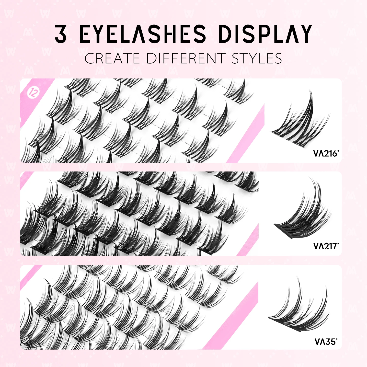 WOSHEER Cluster Lashes Kit Manga Lashes Natural Eyelash extension Cluster Cat Volume Individual Lashes Mixed Lashes