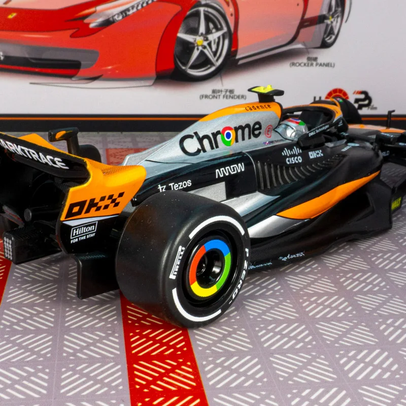 CCA 1:24 ماكلارين MCL60 UK F1 سباق سبيكة نموذج ثابت زخرفة السيارة العجلة الأمامية يمكن تدوير