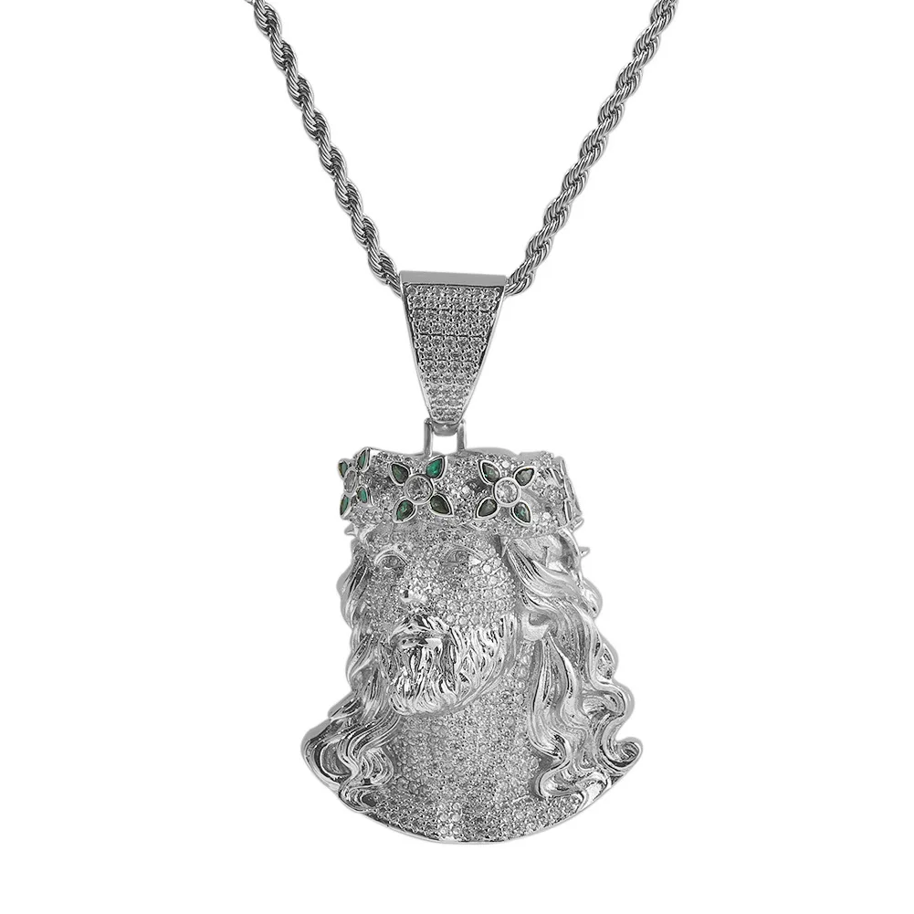 Big CZ Figure Shape Bling Bing Iced Out Pendant Necklace Rock Rapper Fashion Hip Hop Jewelry BP317