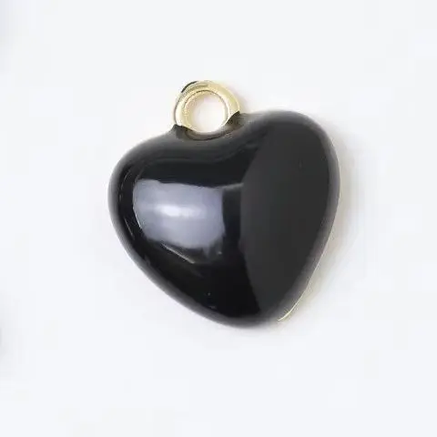 

1pcs Copper-plated Gold Smooth Surface Oil Peach Heart Love Pendant Charms For Jewelry Making DIY Bracelet Accessories Findings