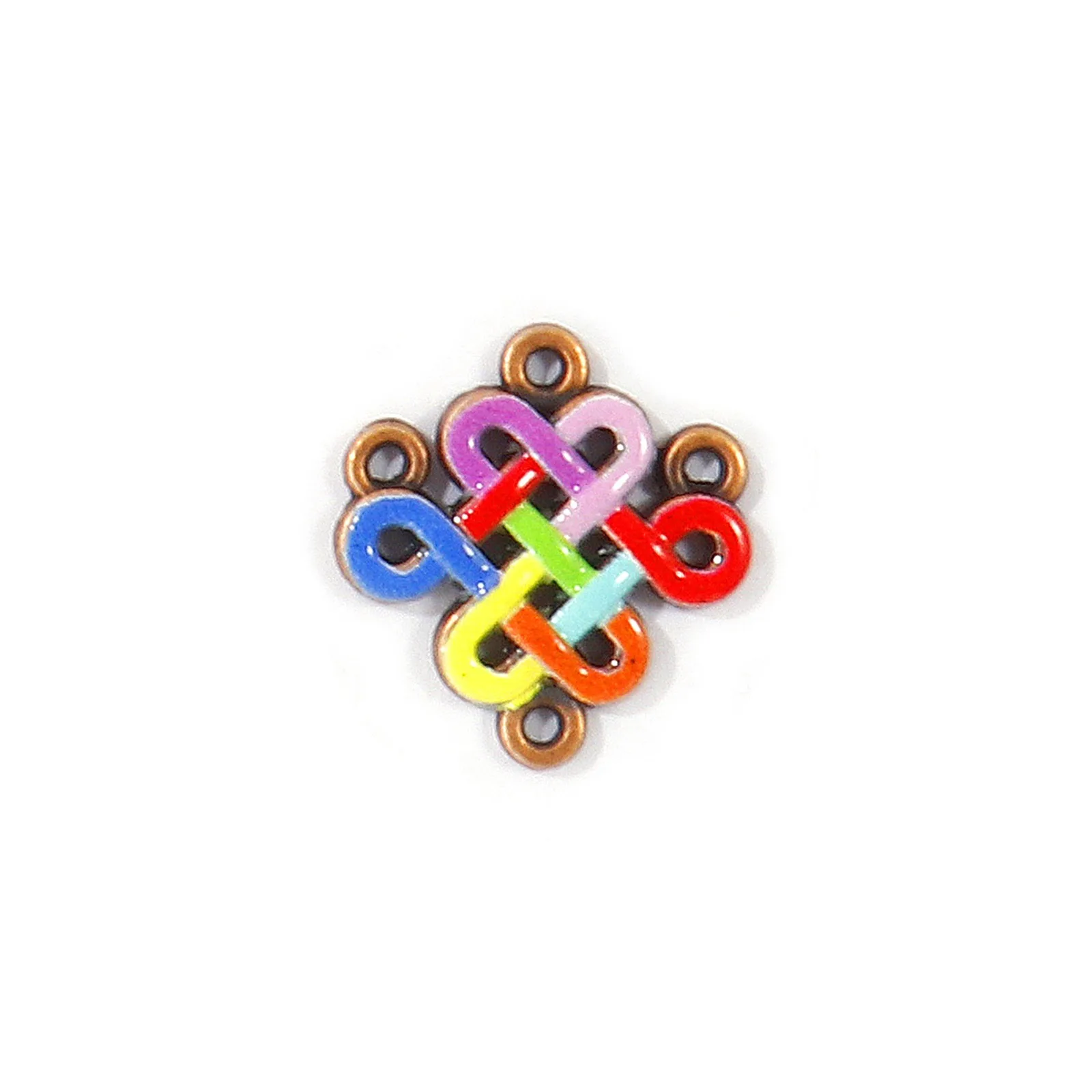 5 Stück Bohemian Ancient Charms Emaille-Anhänger mit Aufdruck, Verbinder aus Zinklegierung, antik kupferbeschichtet, für DIY-Halskettenherstellung, Großhandel – Detail 9