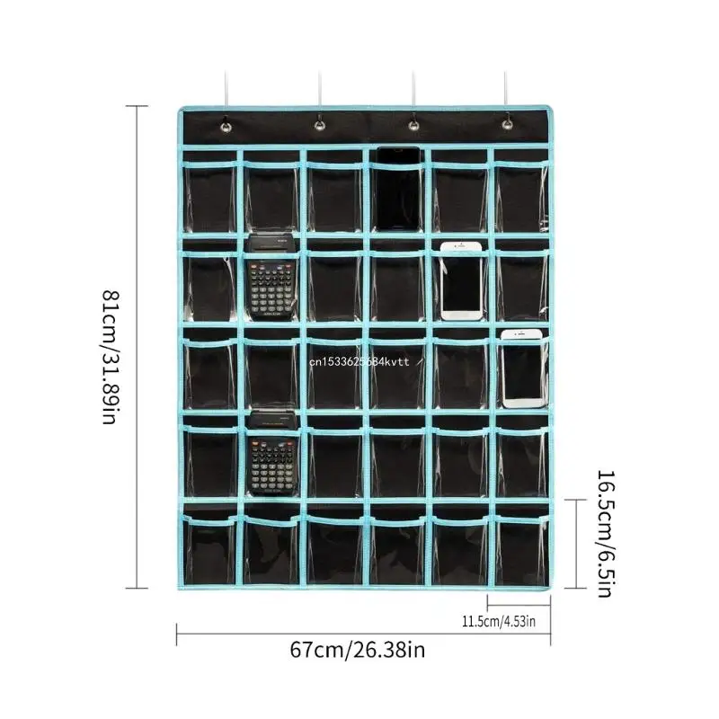 30 Pockets Classroom Pocket Chart Office Hanging Chart for Phone Dropship