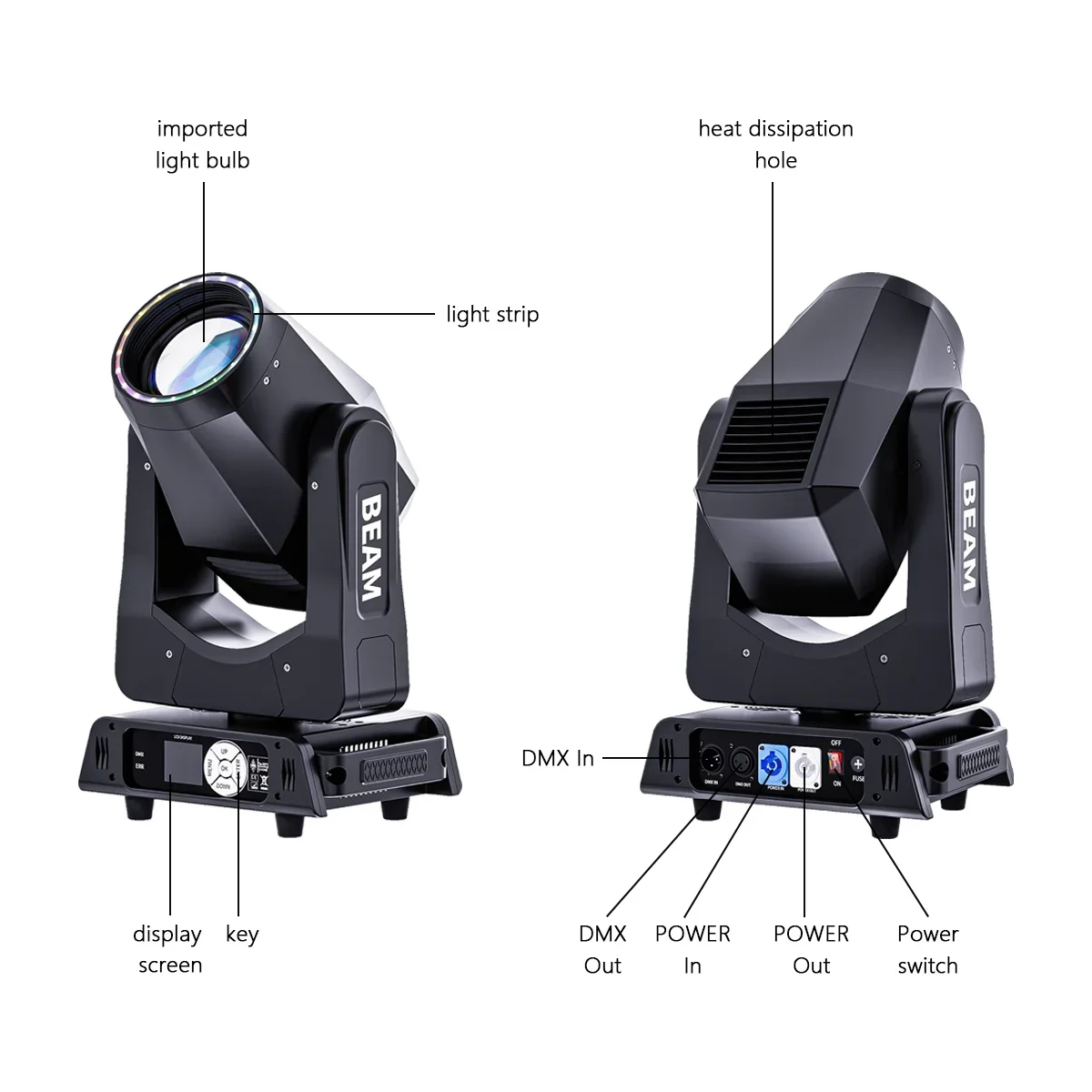 ไฟดิสโก้แบบเคลื่อนที่ 2 ชิ้น 450 วัตต์ ครึ่งสี DMX512 บีม สโตรบ โกโบ ชาร์ปปี้ สปอตไลท์ สำหรับเวที ดีเจ งานอีเว้นท์ ไนต์คลับ ปาร์ตี้ งานแต่งงาน