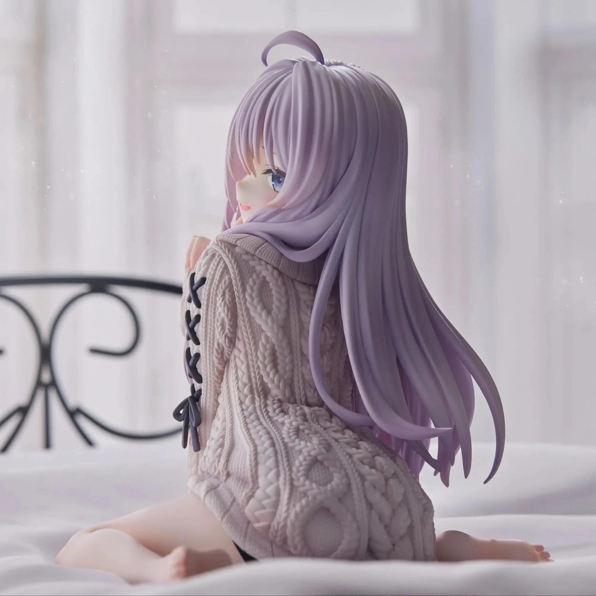 Figura de Anime de 15 cm, El Viaje de Elaina, Figura de Acción de PVC de la Bruja Elaina con Vestido de Punto, Muñeca Coleccionable, Juguete, Regalo de Navidad