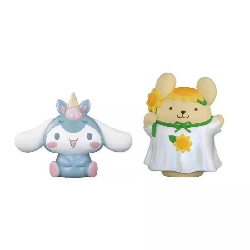 ของแท้ชุดตัวละคร Sanrio เพื่อน V3 กล่องตาบอด Hangyodon Hello Kitty My Melody ตกแต่งตาราง Figurine ของขวัญของเล่นอินเทรนด์