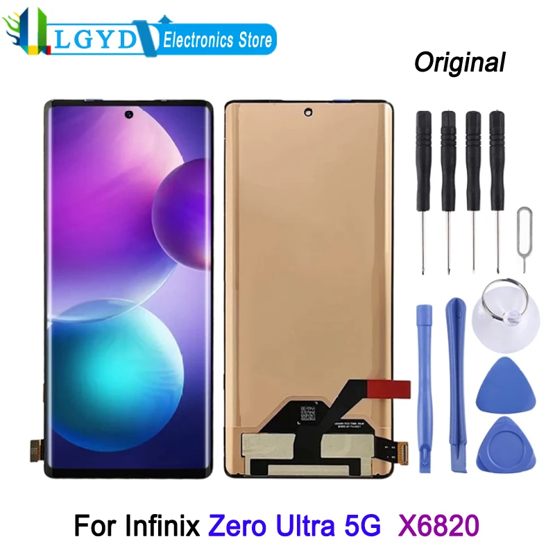 6.8-inch AMOLED LCD Screen For Infinix Zero Ultra 5G X6820 Phone 120Hz Display and Digitizer Full Assembly Repair Replacement