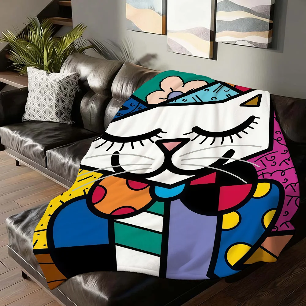 Pop artist BrittoS Blanket For Sofa Office Bed Plane Travel Sleep Read Relax Camping Soft And Warm