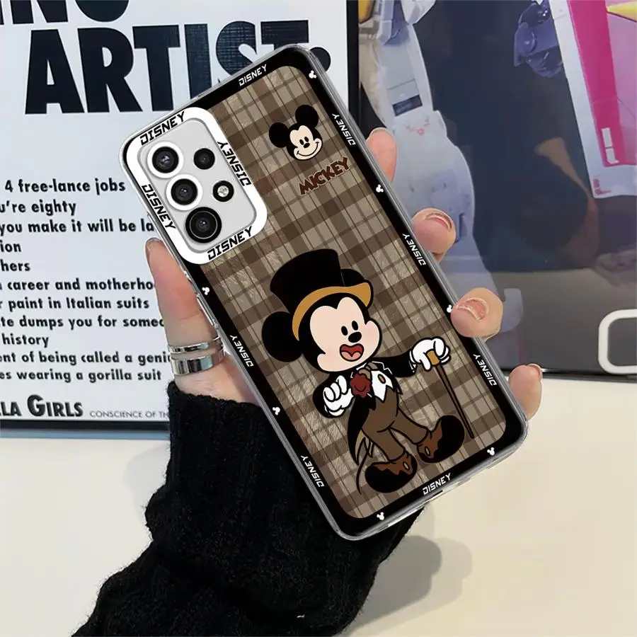 Disney Mickey Mouse Minnie Phone Case for Samsung Galaxy A35 A55A53 A54 A73 A34 A33 A25 A24 A13 A14 A15 Soft Transparent Cover