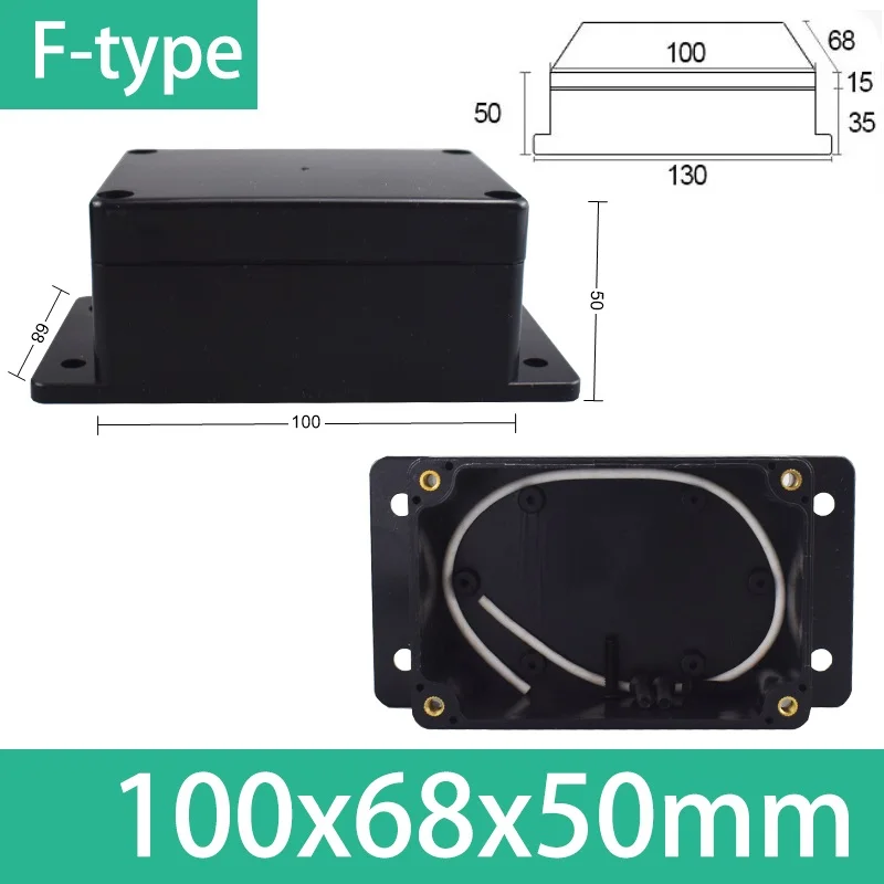 ABS waterdichte behuizing elektronische veilige behuizing plastic dozen zwarte draadaansluitdoos plastic organisator IP67 waterdichte behuizing