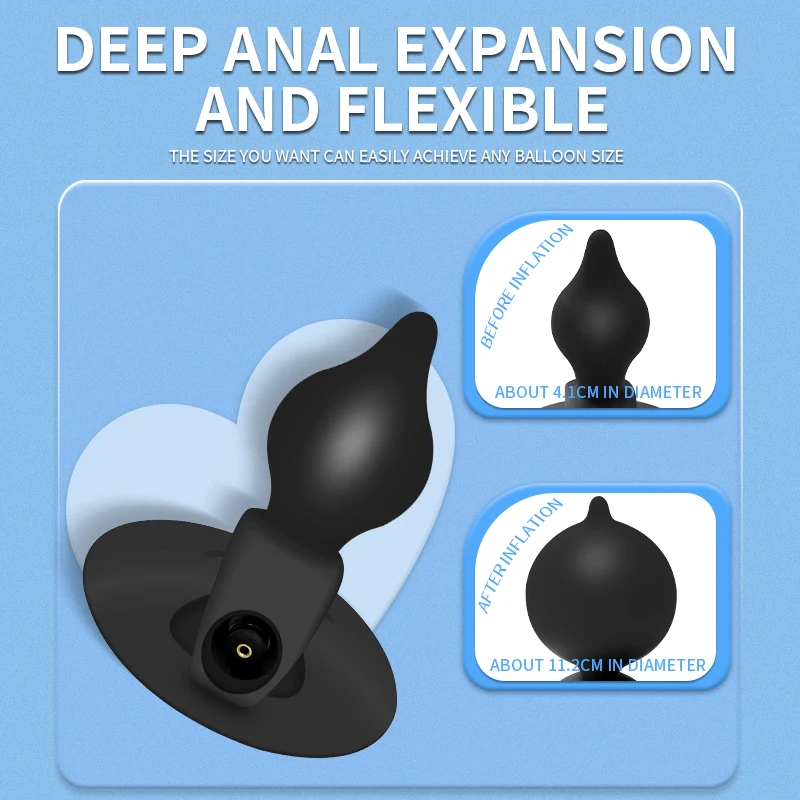 BDSM Inflatable Anal Plug Huge Buttplug Dildo Pump Anal Dilator Expandable Vibrators Masturbators Anal Toys With Suction Cup