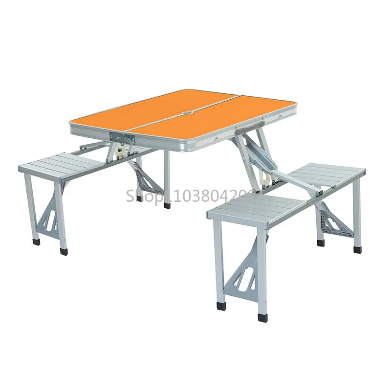 Outdoor Camping Folding Table and Chair, One Table, Four Chairs, Aluminum Alloy Connected, Simple Portable Picnic Table