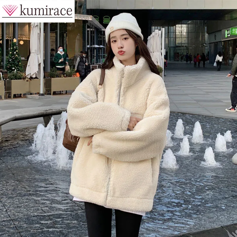 

Korean Imitation Lamb Wool Jacket for Women's Autumn and Winter 2024 New Item, Small and High-end, Short and Thick Cotton Jacket