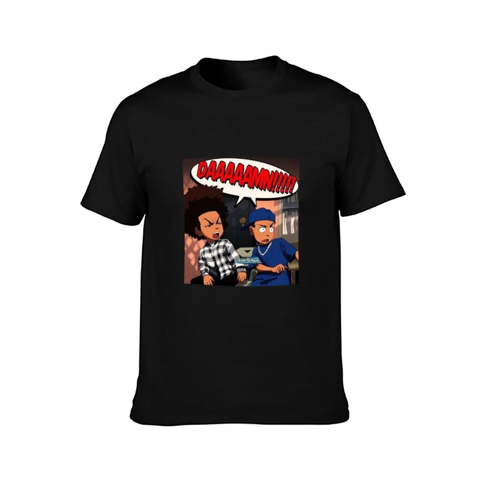 The Boondocks (DAMN meme) Huey x Riley Freeman T-Shirt Mechanic Work Tee Shirt T-Shirt