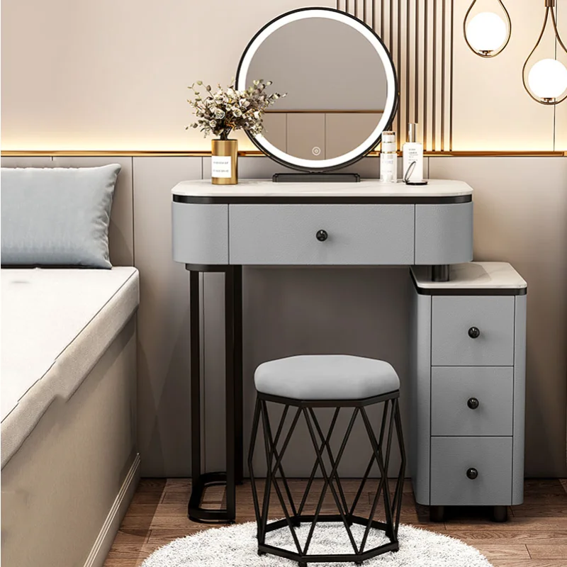 

Modern Dressing Table Multifunction Desk Lights Console Storage Makeup Dressing Table Organizer Tocadores Maquillaje Room Decor