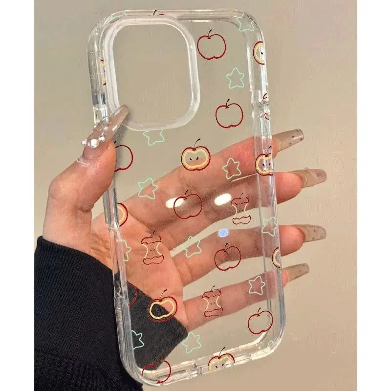 Funda Protectora Suave Little Star Apple Core para iPhone 17 Air, 17 Plus, Pro Max, 16, 15, 14, 13, 12, 11 Pro Max, XS Max, XS, XR, X, 8 Plus