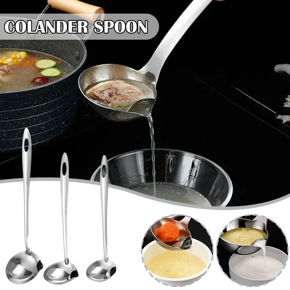 

Stainless Steel Colander Spoon Soup Colander Kitchen Kitchen Soup Gravy Oil Soup Soup Separator Ladles Ladle Spoon Fat Skim G0H5