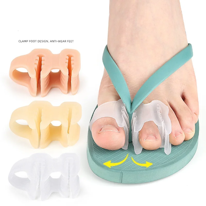Forefoot Pad Double-hole Duckbill Toe Separator Slippers flip-flops Foot Splitter Hallux Valgus Overlapping Toe Separator