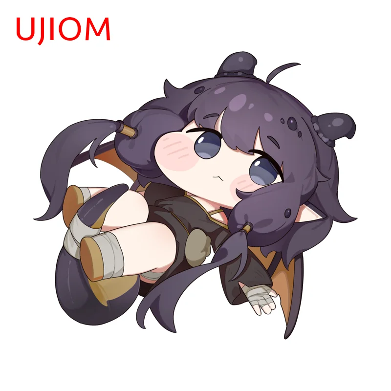 UJIOM Dark Purple Bat Girl Adorable Wall Sticker-Bat Personification Cute and Gentle Decal Ransparent Storage Box Decoration