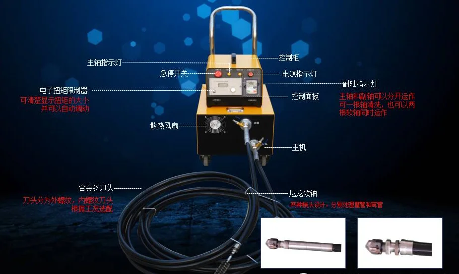 Double-pulse floor heating cleaning machine tap water pipe dredging machine sewer pipe cleaning machine For house pipe clean