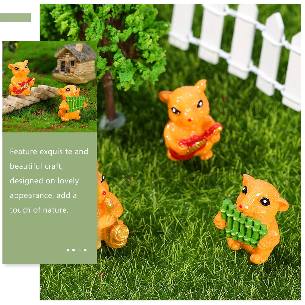 

12Pcs Outdoor Garden Hamster Resin Statue Mini Cute Decorative Lawn Patio Yard Sculpture Resin Animal Statue Garden Decor