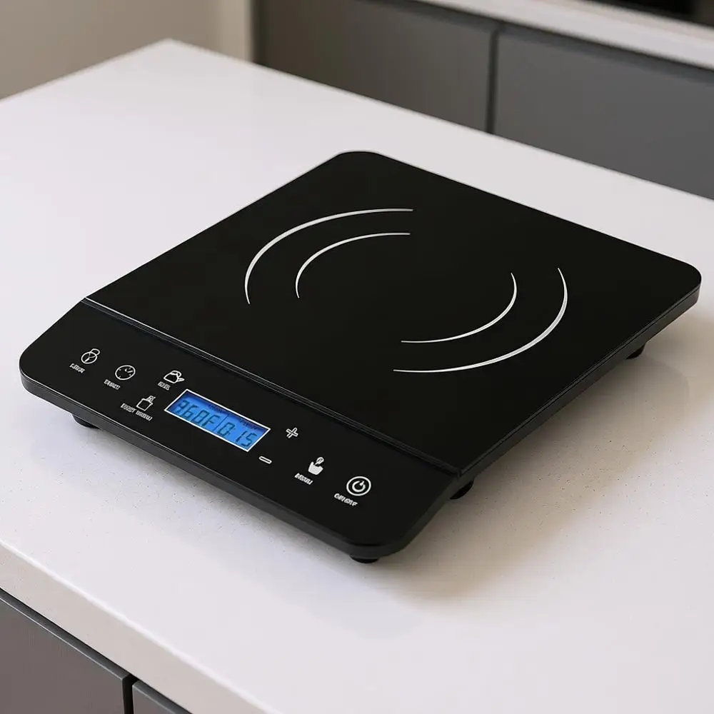 

Портативная индукционная плита - Настольная одноконфорочная плита - Элегантный дизайн с сенсорным управлением - Энергоэффективное приготовление пищи дома