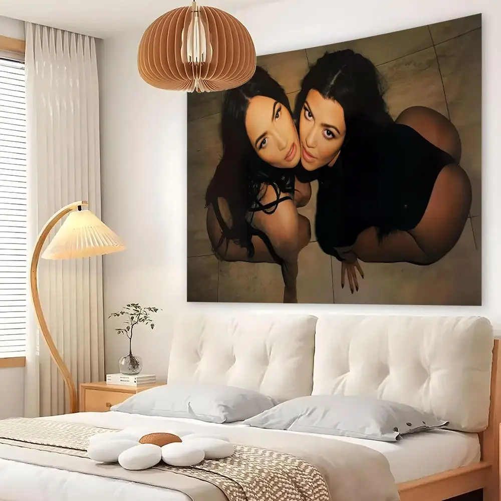 M-MeganS F-Fox COOL Tapestry Custom Home Living Room Bedroom Wall Decor Wallpaper Backdrop Cloth With Clips
