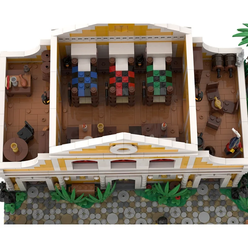 3843 قطعة MOC هافانا منزل القراصنة العالم 4 القراصنة نموذج هدايا عيد الميلاد اللبنات العمارة لتقوم بها بنفسك اللعب فكرة الطوب الاطفال #5