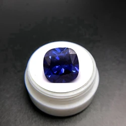 Pretty Blue Sapphire Unheated  Square Cut AAAA+ 12×12mm 8.50Ct Loose Gemstone Pass Test For Jewelry Making DIY Gem Beads