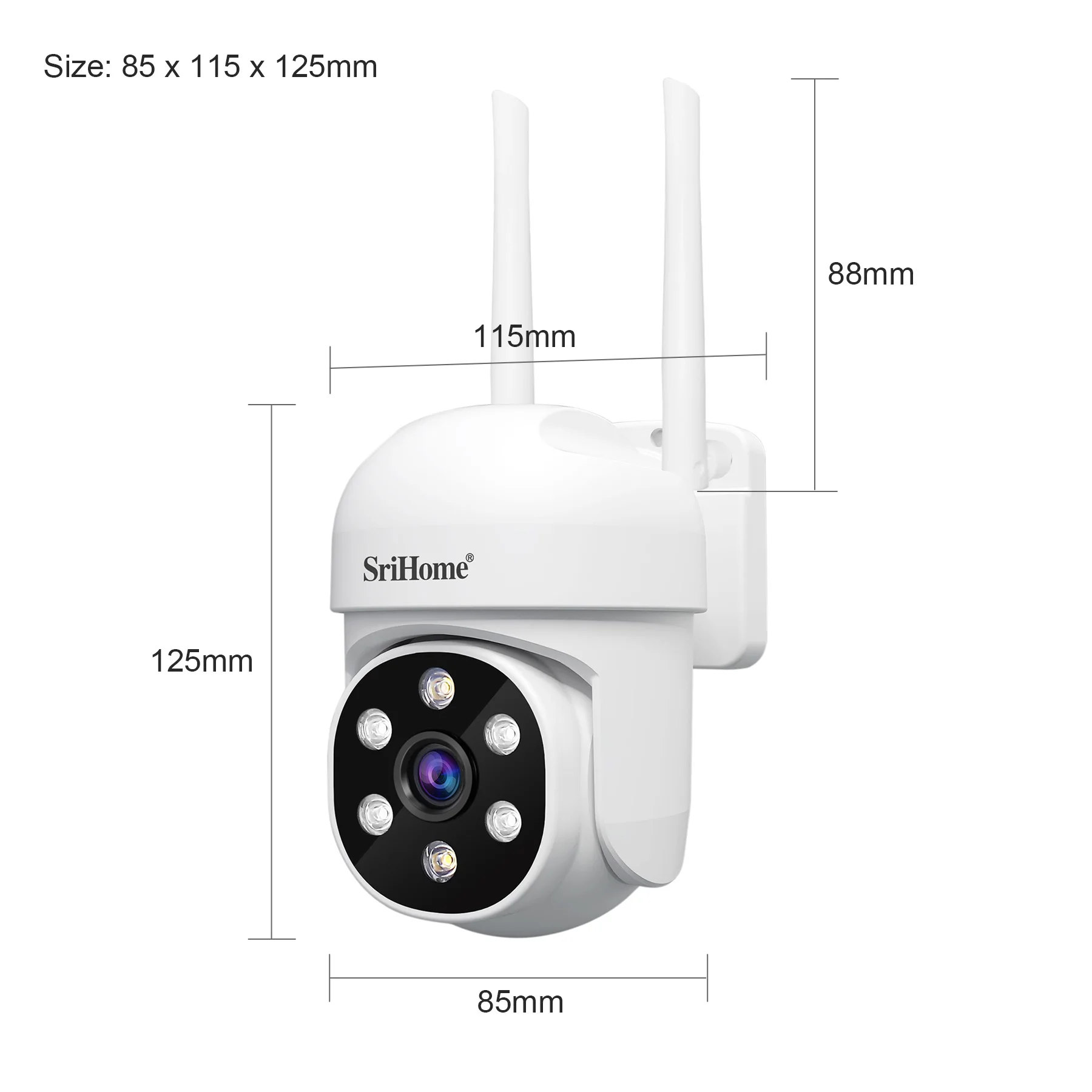 Srihome SH061 cámara de monitoreo inalámbrico PTZ AI 1080P cámara de seguridad para el hogar visión nocturna detección humana Video vigilancia CCTV