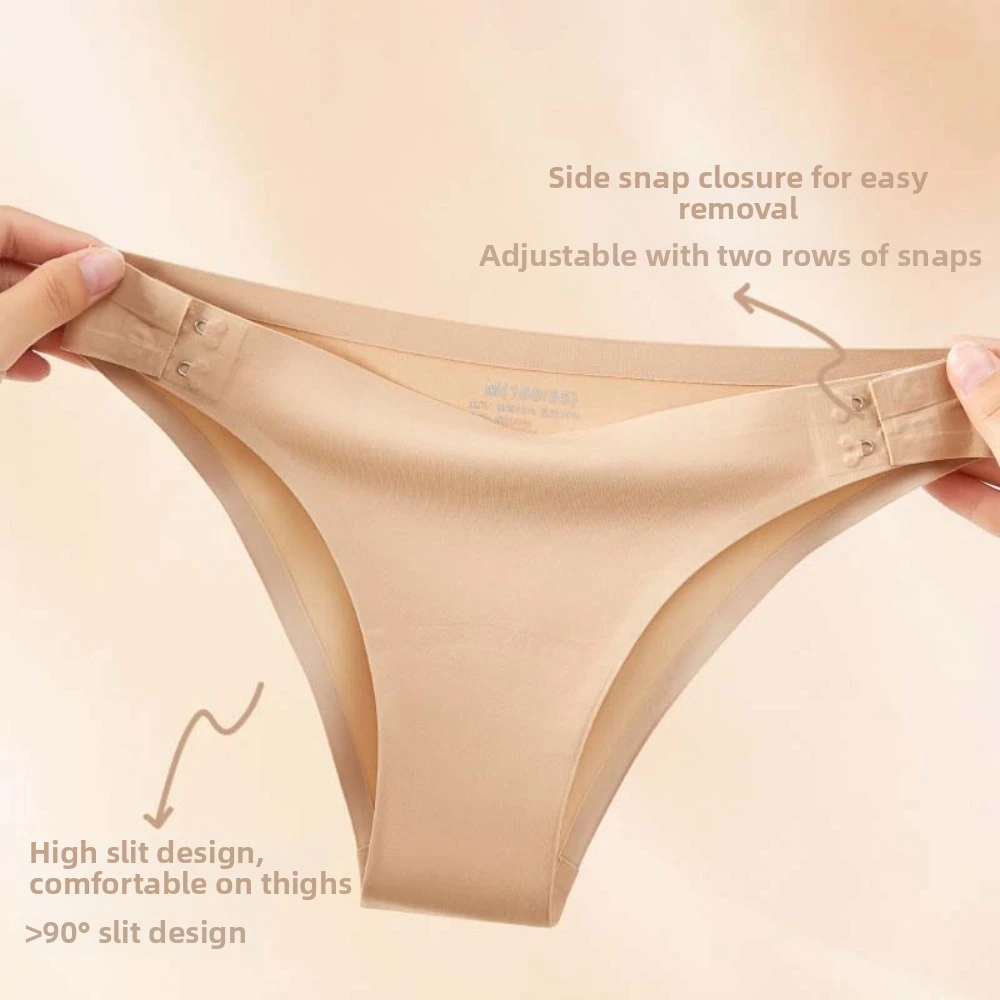 

with Side Buckle Women's Ice Silk Panties Seamless Underpants Ice Silk Seamless Briefs Lingerie Cotton Crotch