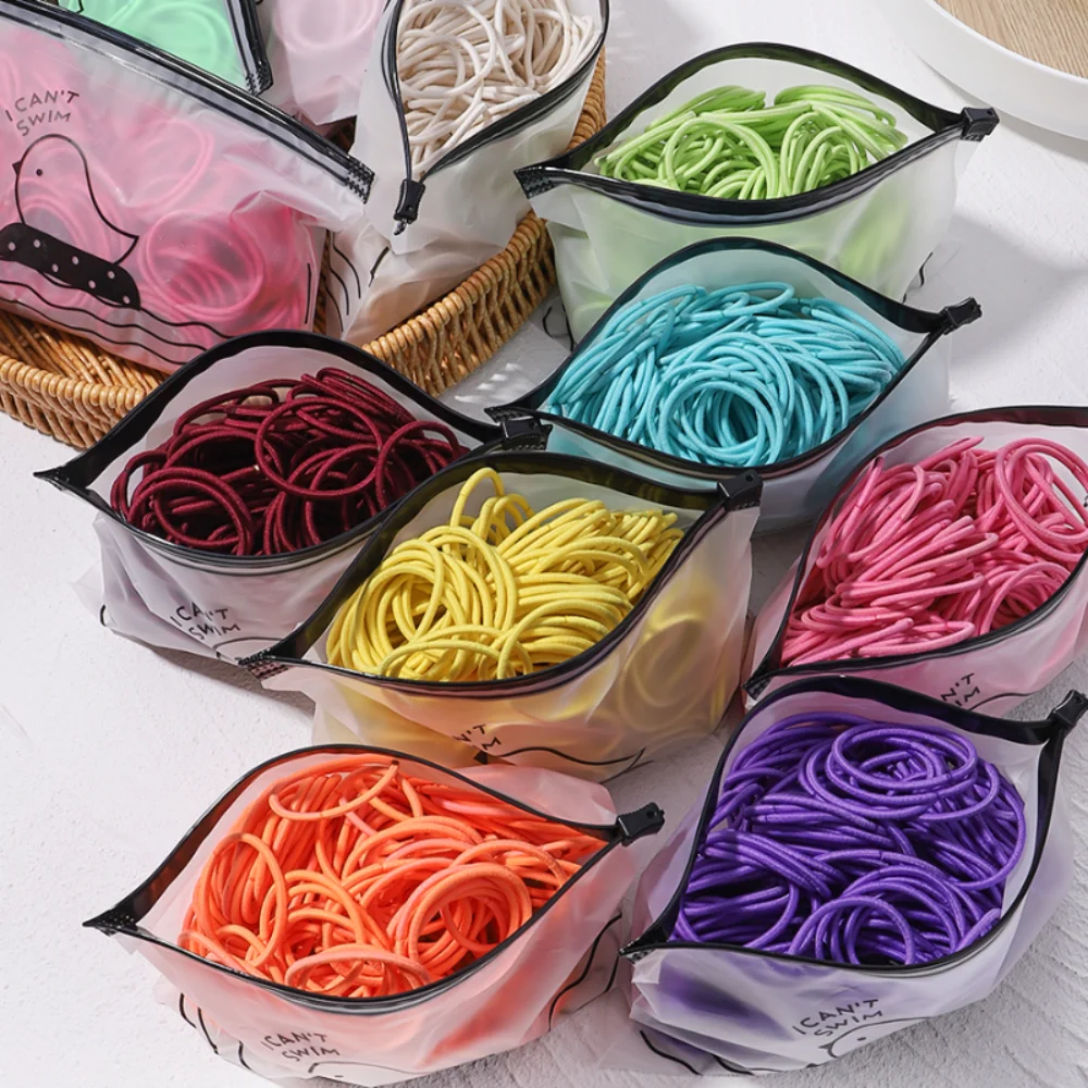 50PCS Macaron Rubber Band Hairband Headband High Elastic Durable Hair Ring Tied High Ponytail Women's Kids Hair Headwear