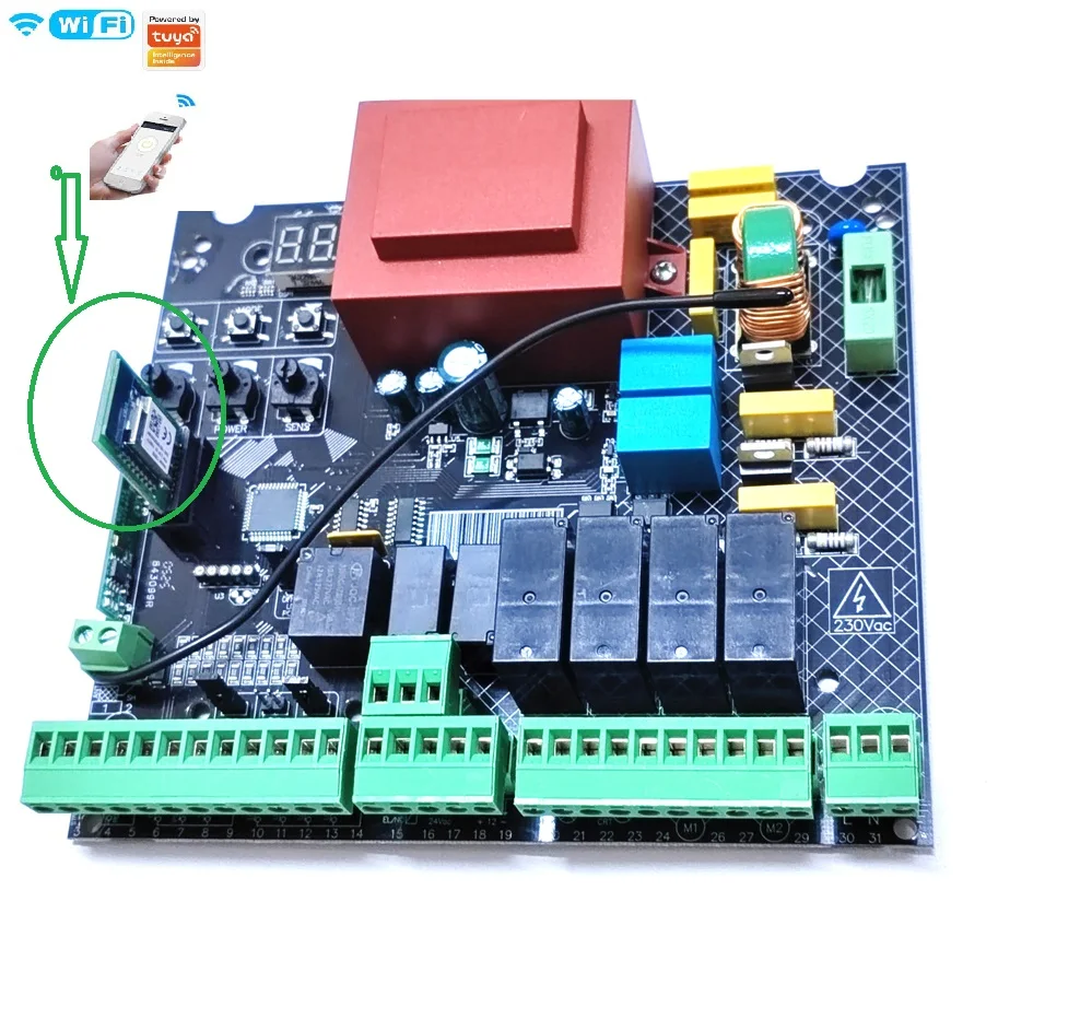 Works with Tuya WIFI 110V 230V Swing Gate Openers Circuit MAIN Board Universal Swing Gate Motor Mother Electronic Control Board