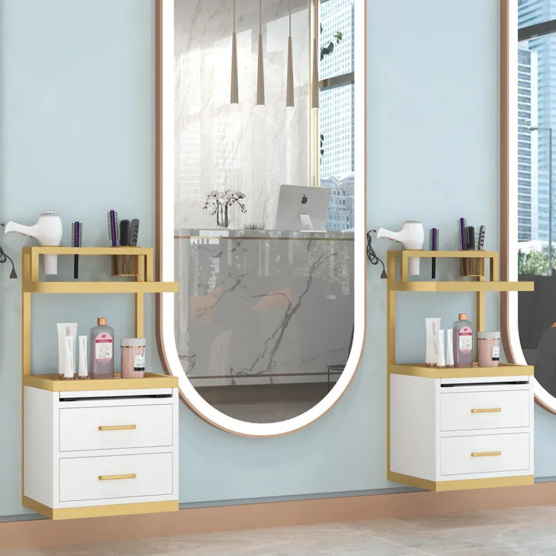 Internet celebrity wall-mounted barber shop tool cabinet hair salon special tool table hair salon wall-mounted storage cabinet
