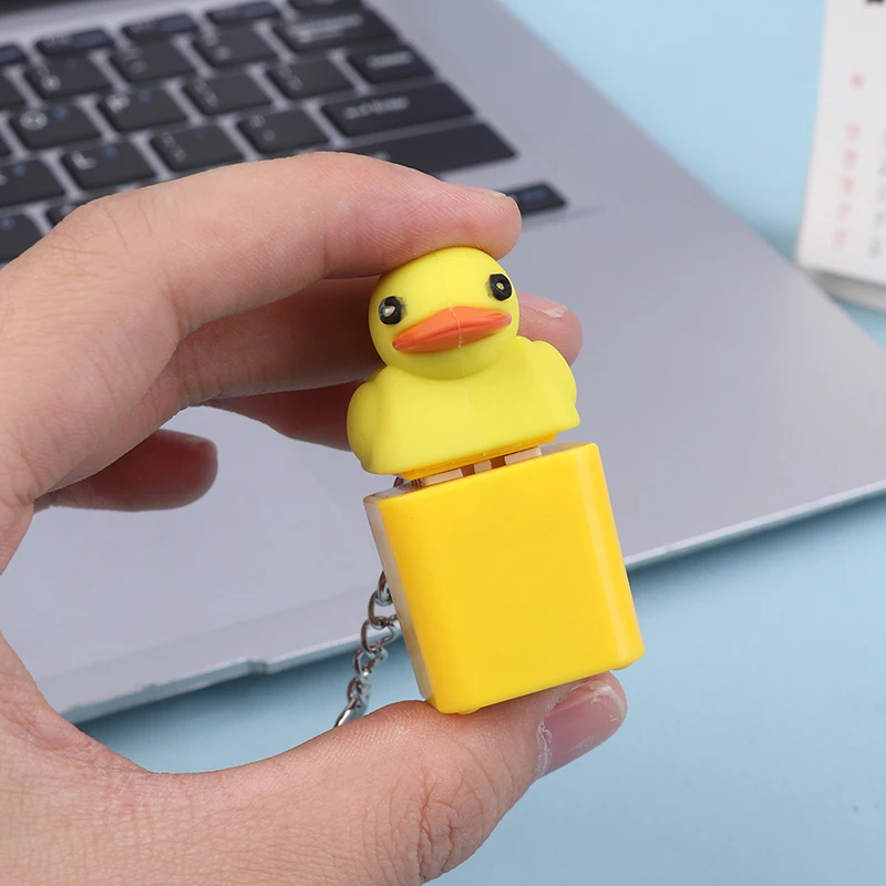 1PC Little Yellow Duck Key Switch Keychain Relief Stress Gifts For Adults Shaft Tester Mechanical Keyboard Fidget Button Toys