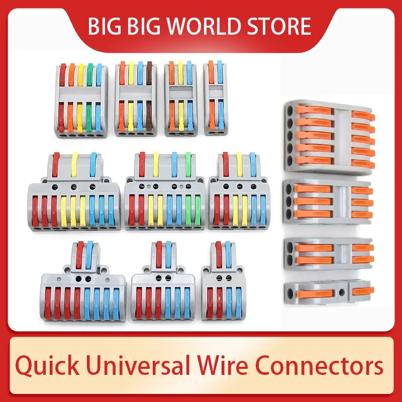 

1~100pcs Quick Push-in Wire Connectors 0.08-4.0mm² Universal Splicing Wiring Cable Terminal Block for Electronic Components