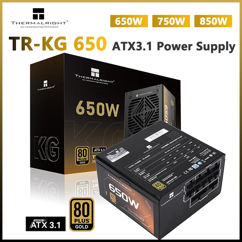 

Thermalright TR-KG650 Gold Medal Полностью модульный источник питания ATX3.1 Напряжение 100-240 В KG750 Вт 850 Вт 14 см Блок питания Малые источники питания для ПК