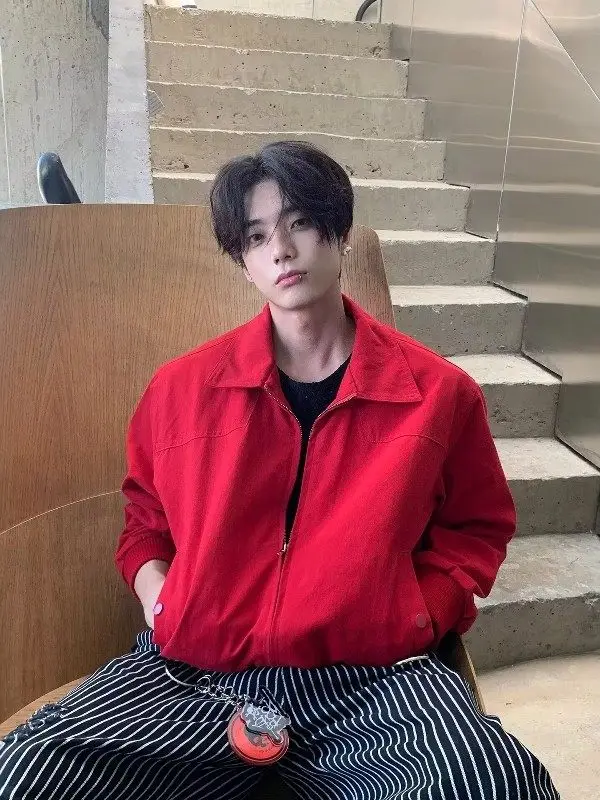 

Red Vintage Sle Men's Jaet Waist-Cinching Loose Fit Long Sve ort Coat Casual Sle Windproof Spring Outerwear