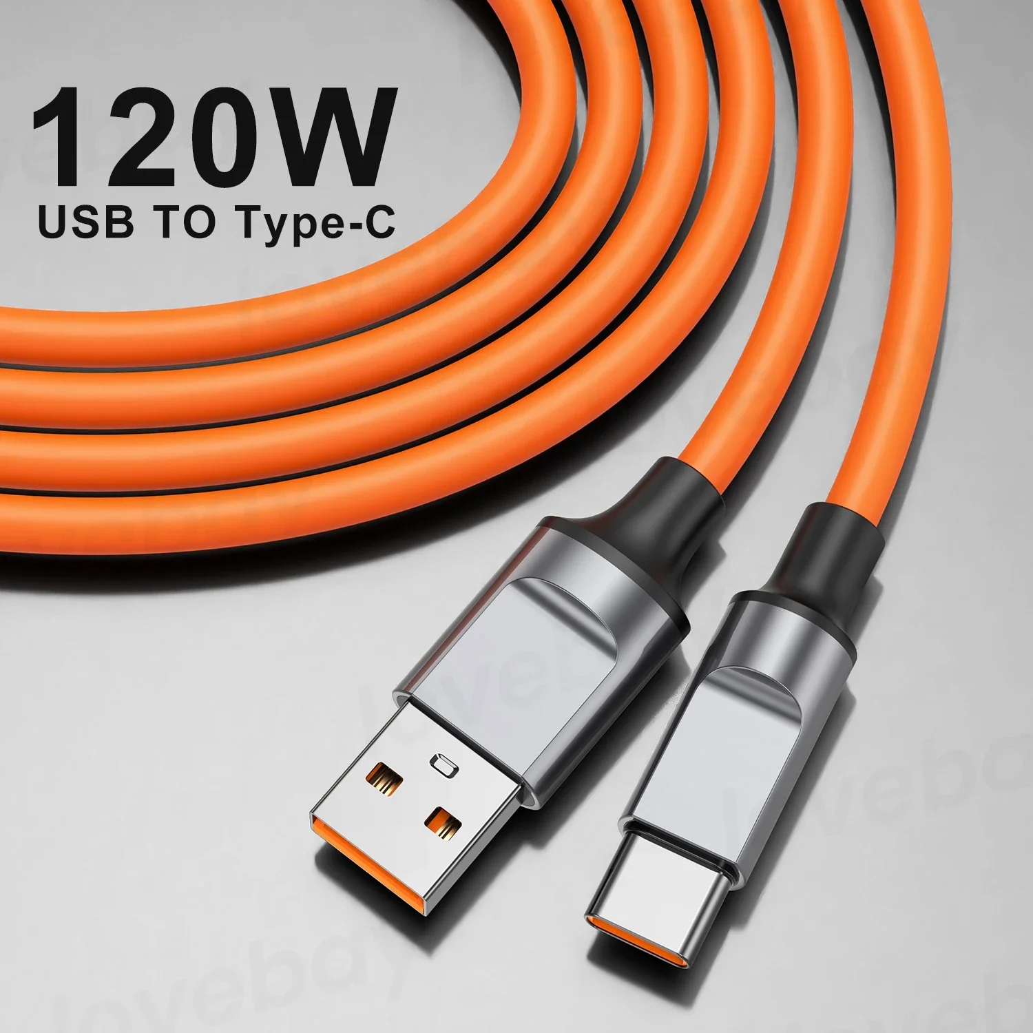 

120W 6A Type C Cable Super Fast Charging Liquid Silicone Quick Charge USB Cable Usb C Charger Cable Data Cord for Xiaomi Huawei